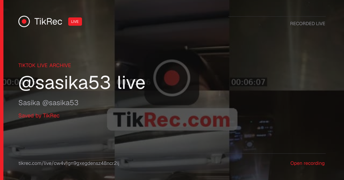 @sasika53 TikTok Live · 2026-09-28 21:21 UTC | TikRec