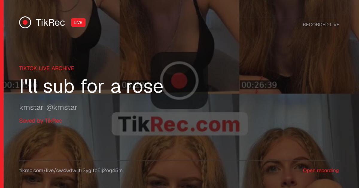 @krnstar TikTok Live · 2026-09-29 14:22 UTC | TikRec