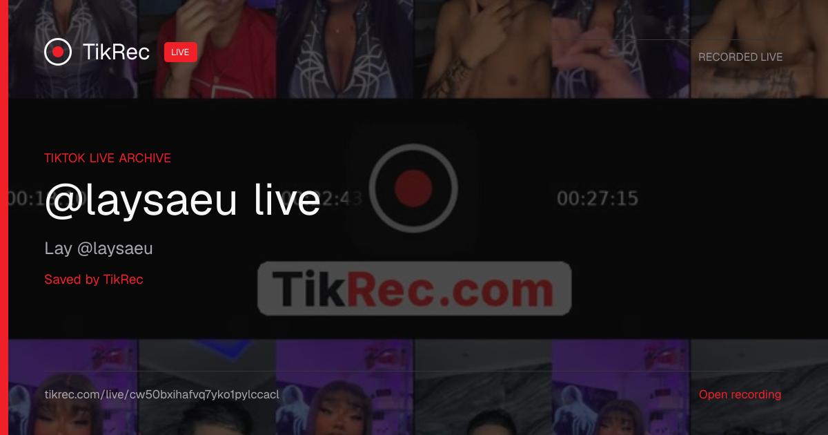 @laysaeu TikTok Live · 2026-10-27 02:05 UTC | TikRec