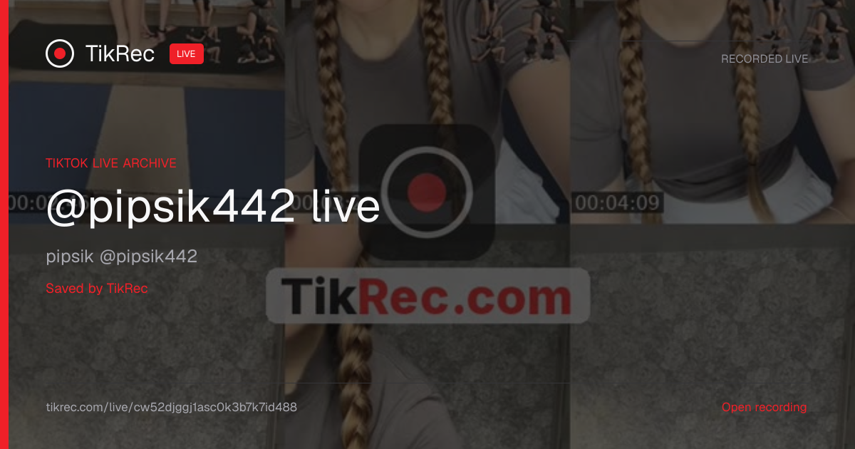 @pipsik442 TikTok Live · 2026-10-28 12:26 UTC | TikRec