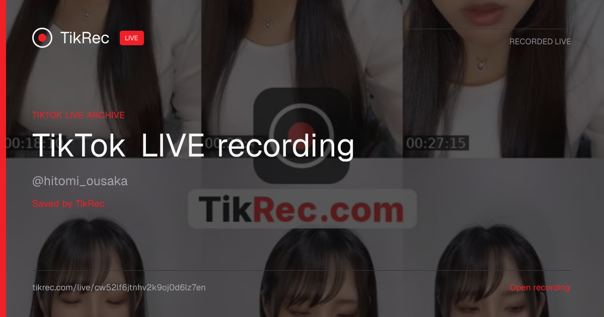 @hitomi_ousaka TikTok Live · 2026-10-28 16:07 UTC | TikRec