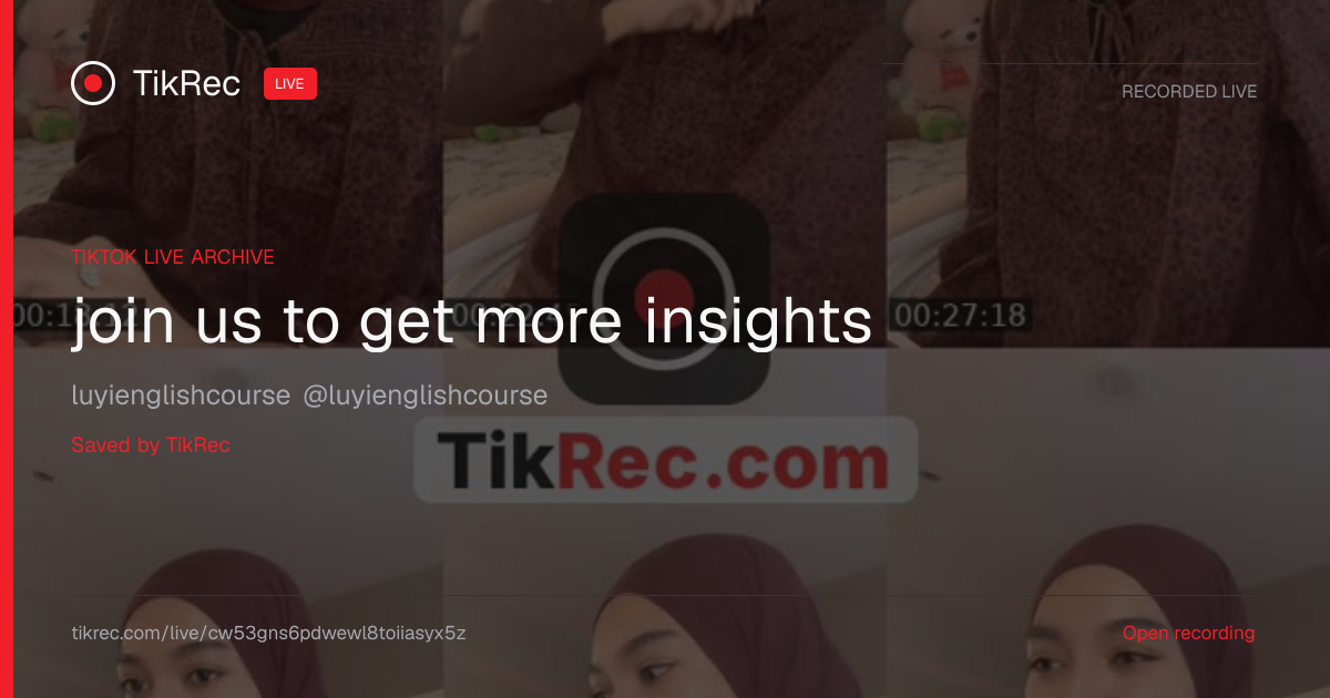 @luyienglishcourse TikTok Live · 2026-10-29 06:41 UTC | TikRec