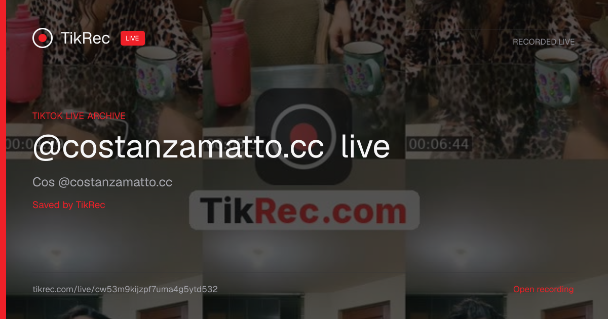 @costanzamatto.cc TikTok Live · 2026-10-29 09:46 UTC | TikRec