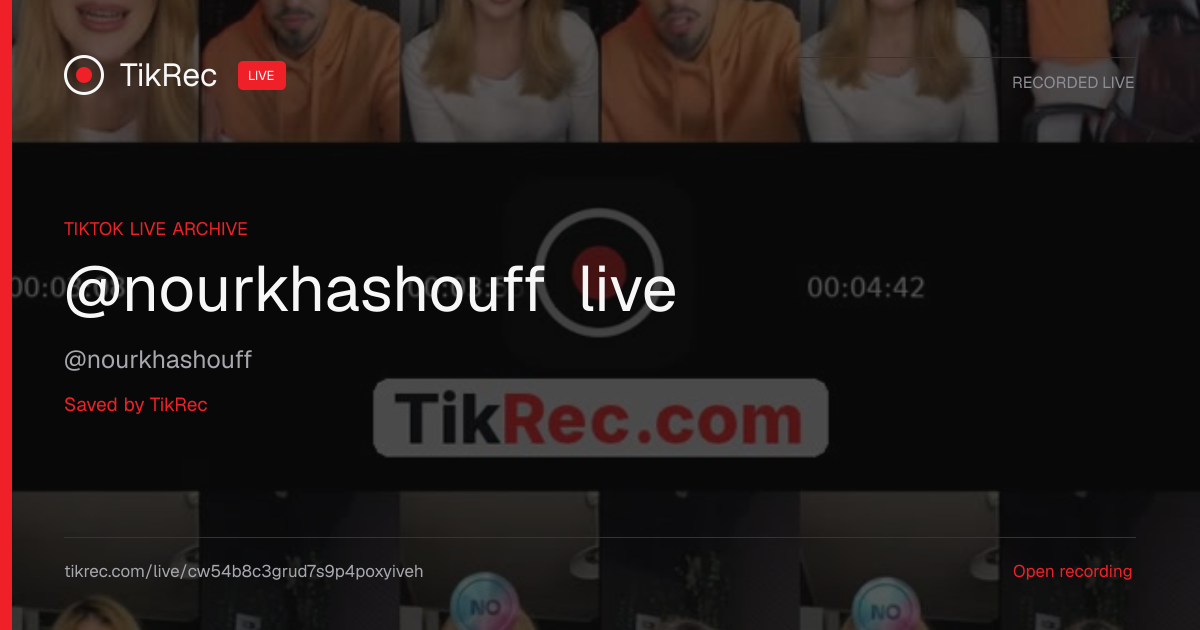 @nourkhashouff TikTok Live · 2026-10-29 21:25 UTC | TikRec