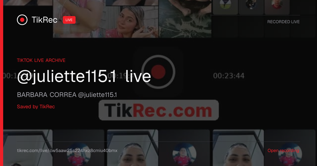 @juliette115.1 TikTok Live · 2026-10-08 20:55 UTC | TikRec