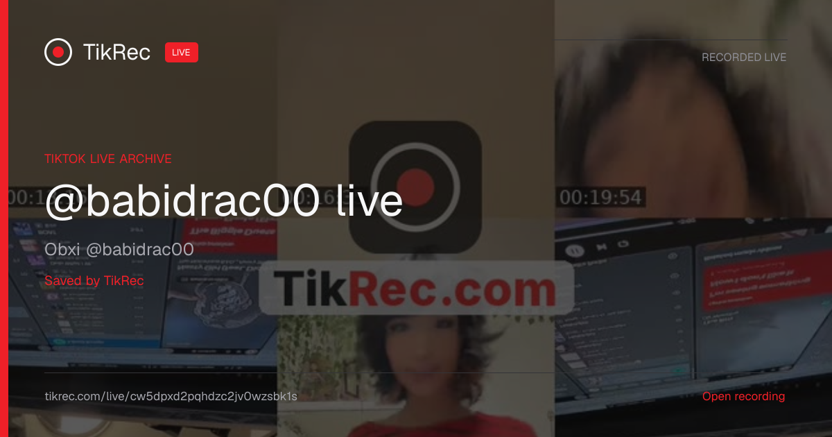 @babidrac00 TikTok Live · 2026-10-11 06:18 UTC | TikRec
