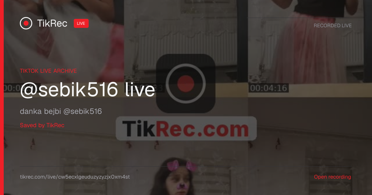 @sebik516 TikTok Live · 2026-10-11 17:02 UTC | TikRec