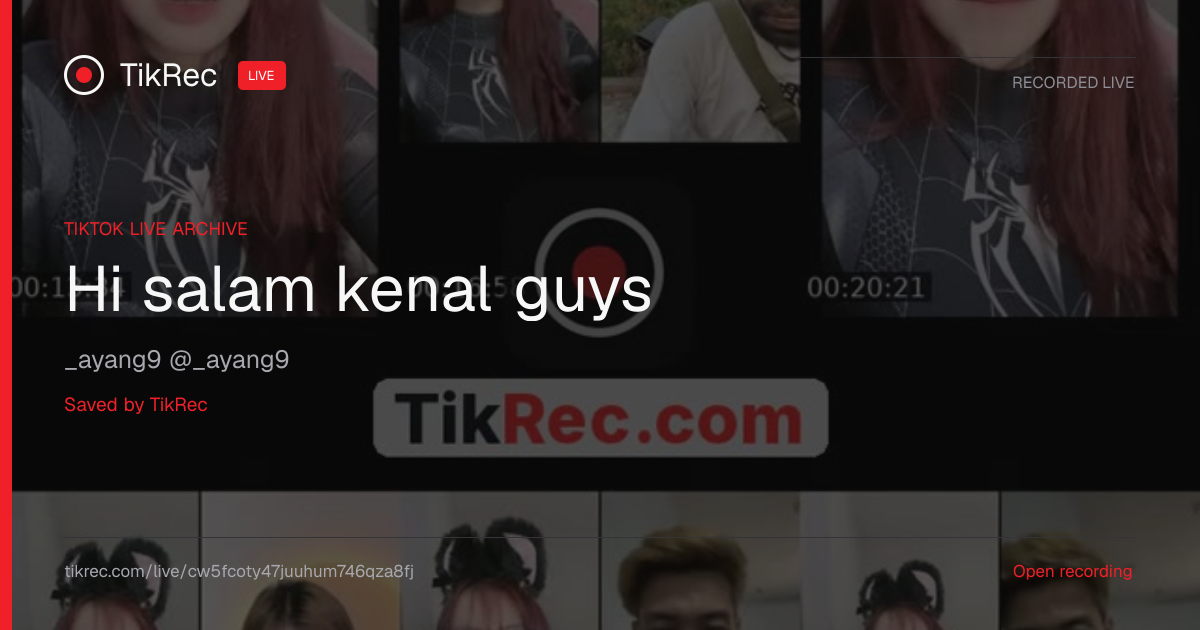 @_ayang9 TikTok Live · 2026-10-12 09:43 UTC | TikRec