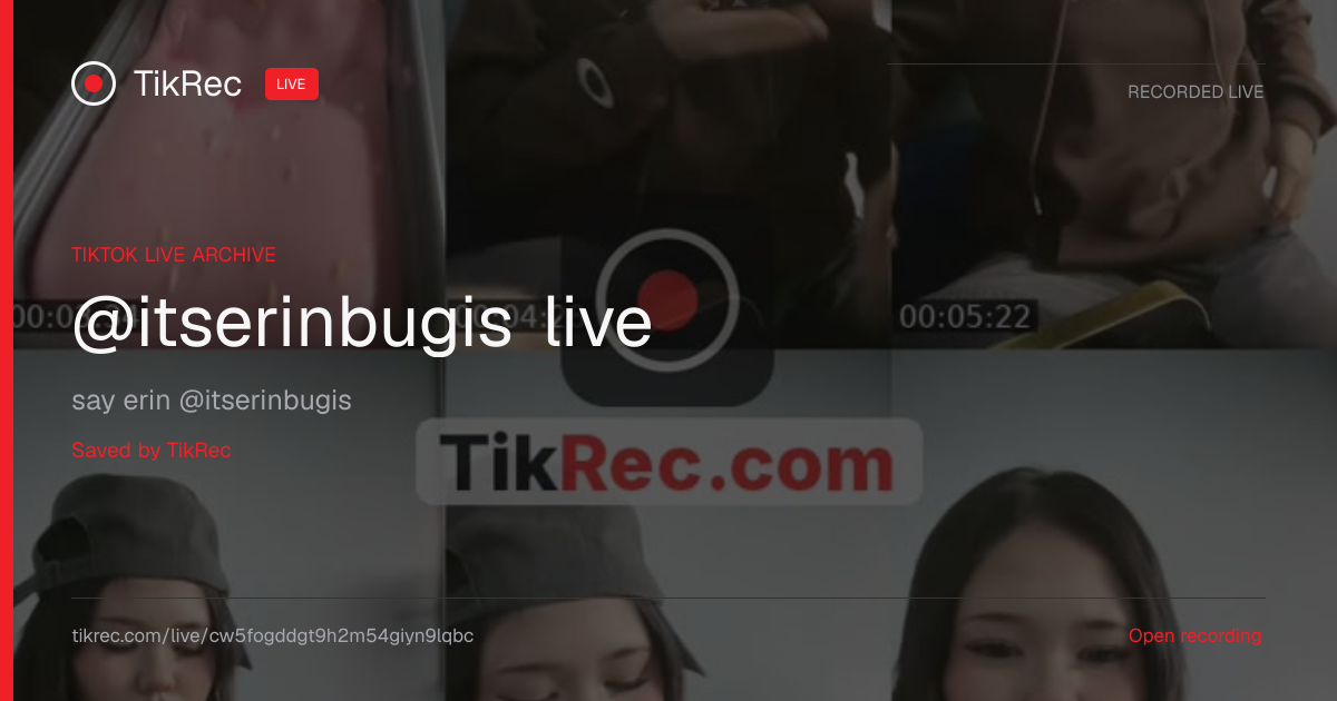 @itserinbugis TikTok Live · 2026-10-12 15:13 UTC | TikRec