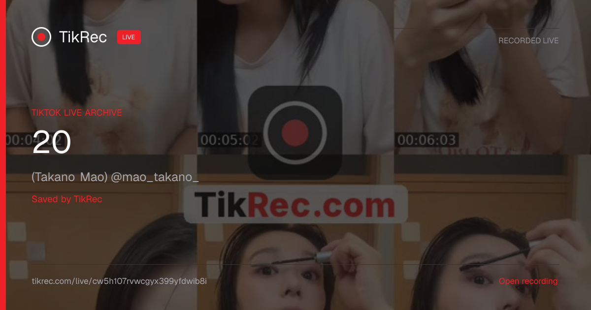 @mao_takano_ TikTok Live · 2026-10-14 07:08 UTC | TikRec