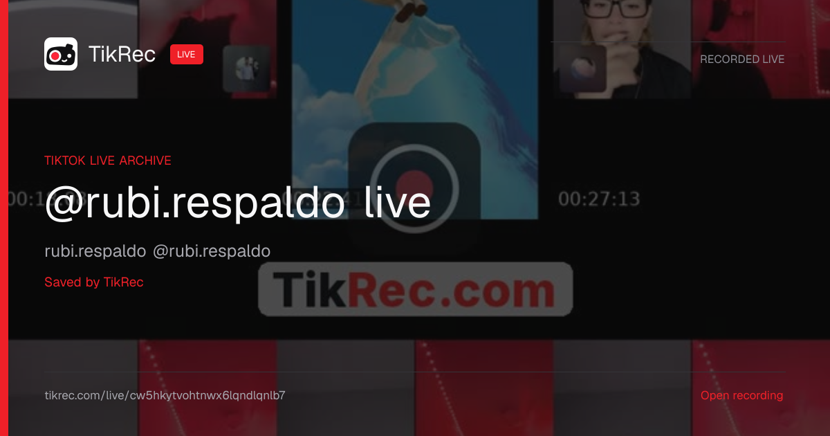 @rubi.respaldo TikTok Live · 2026-10-13 23:11 UTC | TikRec