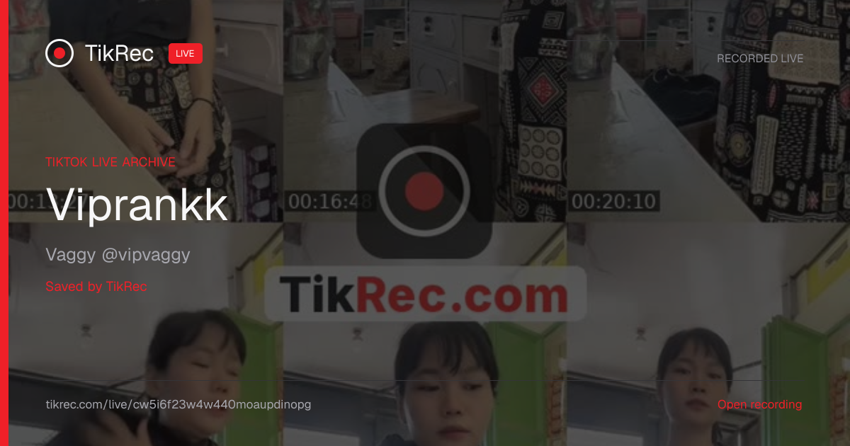 @vipvaggy TikTok Live · 2026-10-15 02:00 UTC | TikRec