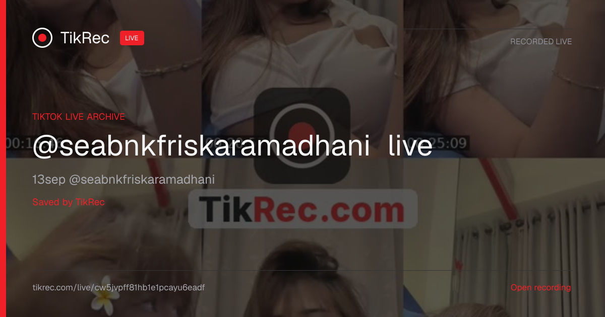 @seabnkfriskaramadhani TikTok Live · 2026-10-15 13:47 UTC | TikRec
