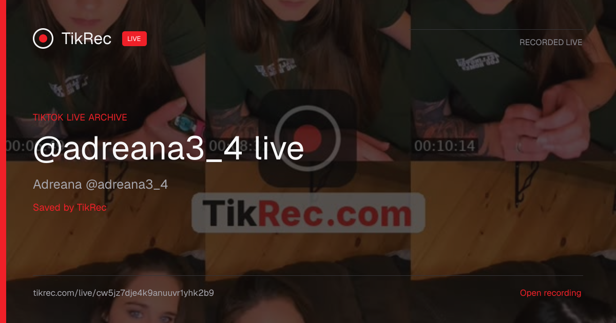 @adreana3_4 TikTok Live · 2026-10-15 15:53 UTC | TikRec