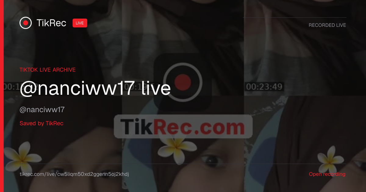 @nanciww17 TikTok Live · 2026-10-16 17:19 UTC | TikRec