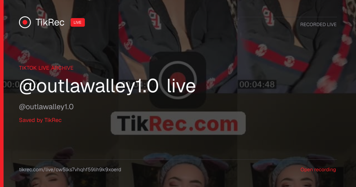 @outlawalley1.0 TikTok Live · 2026-10-16 18:17 UTC | TikRec