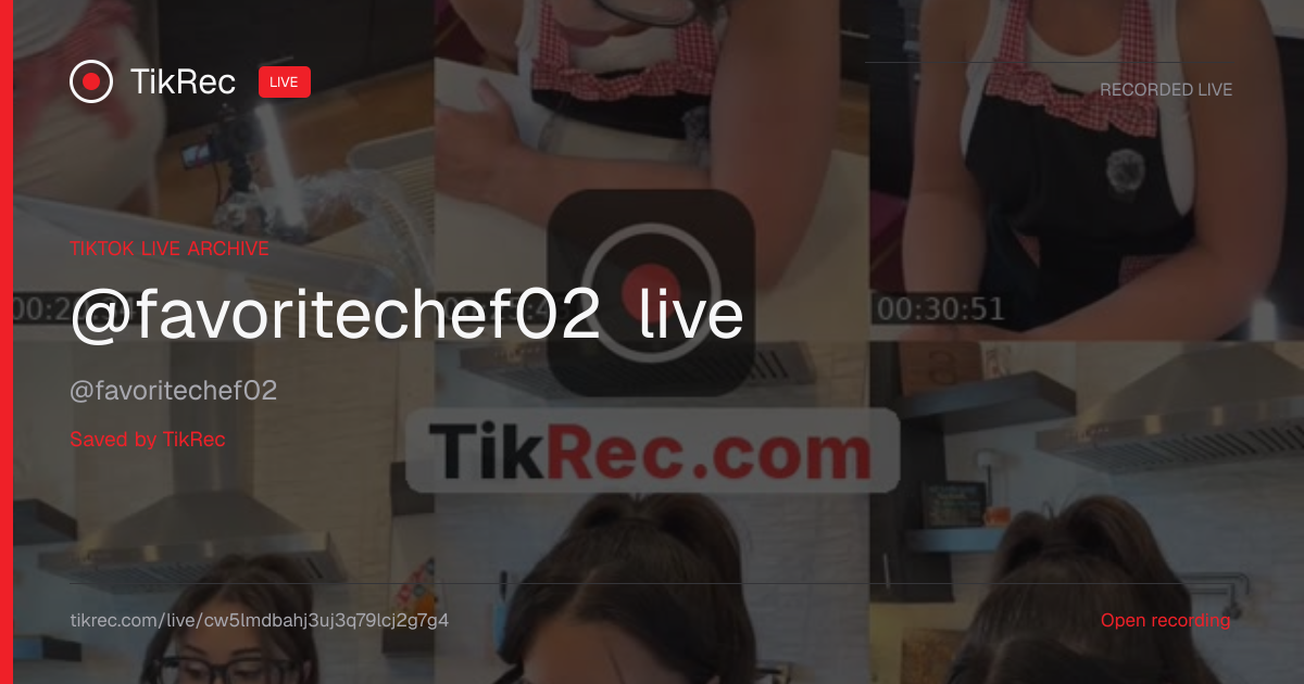 @favoritechef02 TikTok Live · 2026-10-16 19:01 UTC | TikRec