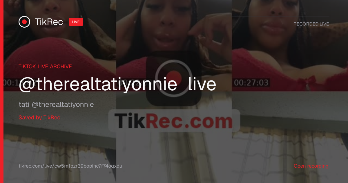 @therealtatiyonnie TikTok Live · 2026-10-17 18:48 UTC | TikRec