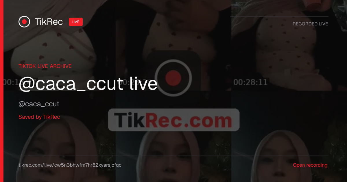 @caca_ccut TikTok Live · 2026-10-18 12:31 UTC | TikRec