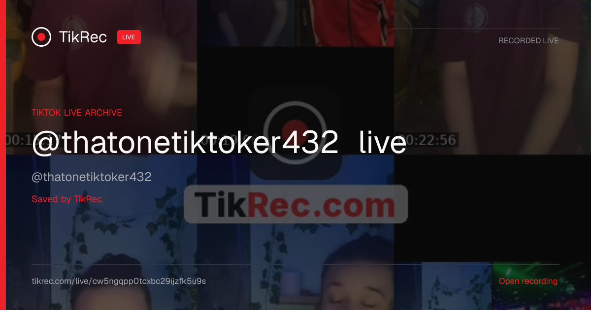 @thatonetiktoker432 TikTok Live · 2026-10-18 01:59 UTC | TikRec