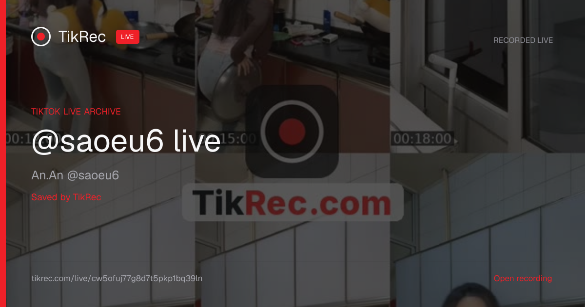 @saoeu6 TikTok Live · 2026-10-18 18:22 UTC | TikRec