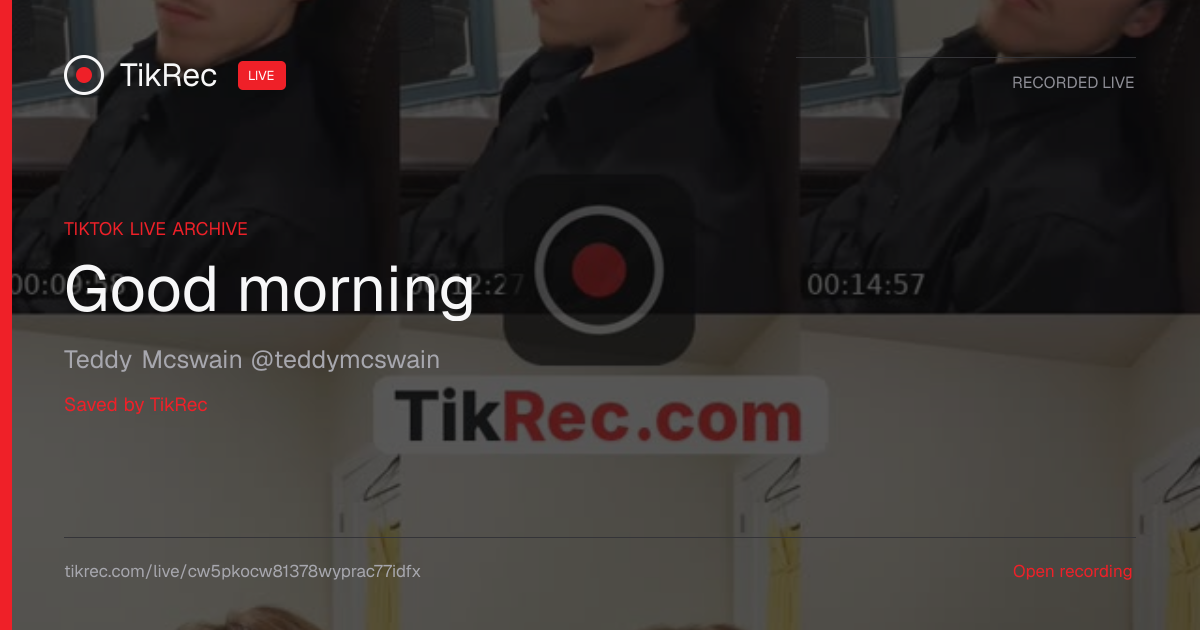 @teddymcswain TikTok Live · 2026-10-19 13:25 UTC | TikRec