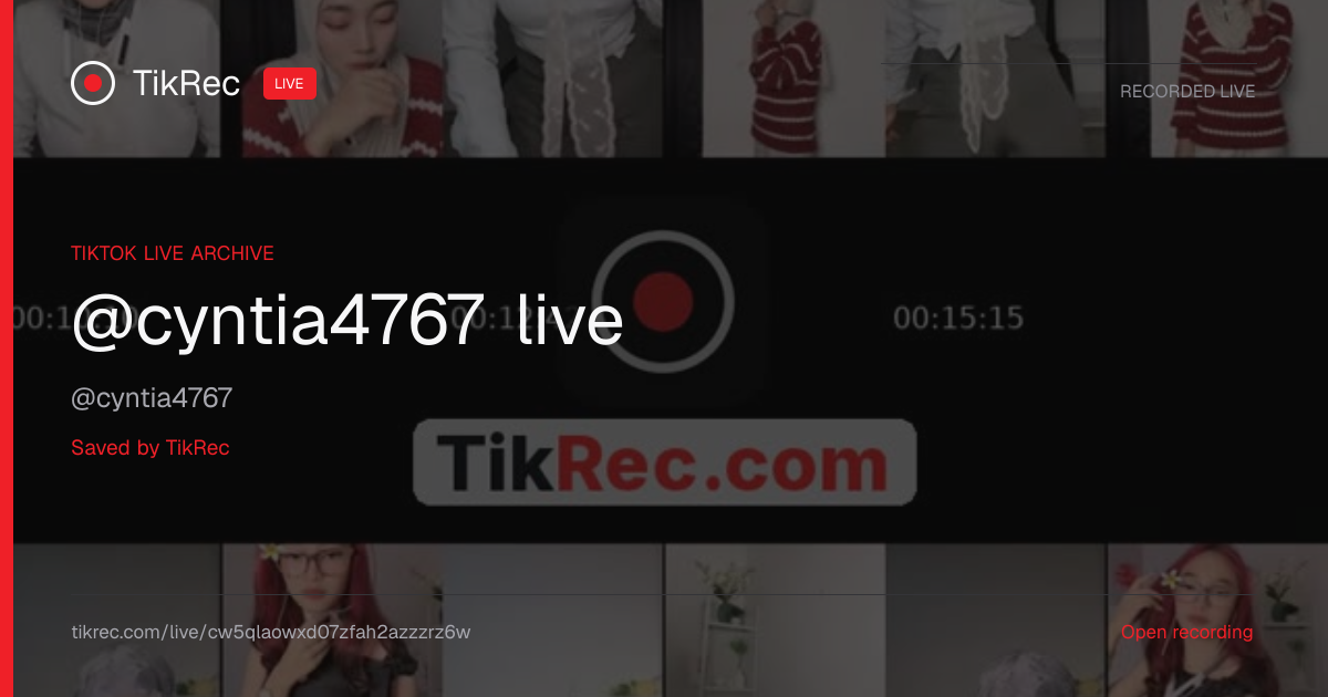 @cyntia4767 TikTok Live · 2026-10-20 06:30 UTC | TikRec