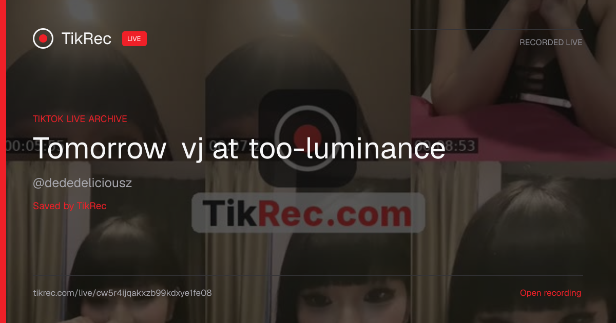 @dededeliciousz TikTok Live · 2026-10-21 08:16 UTC | TikRec