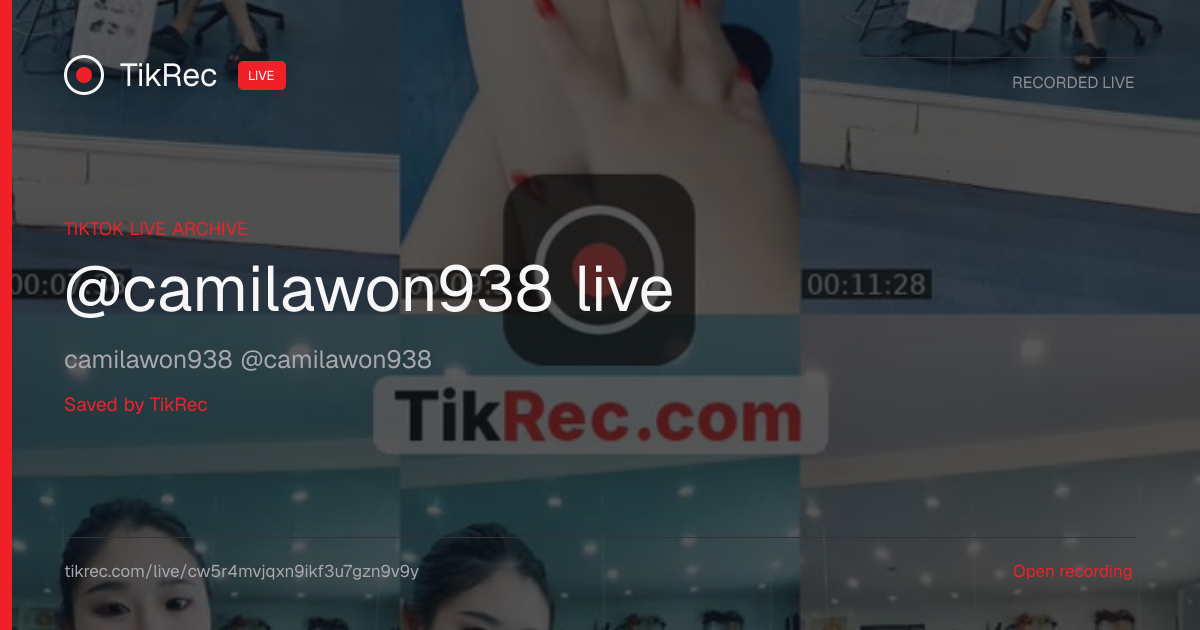 @camilawon938 TikTok Live · 2026-10-21 08:19 UTC | TikRec