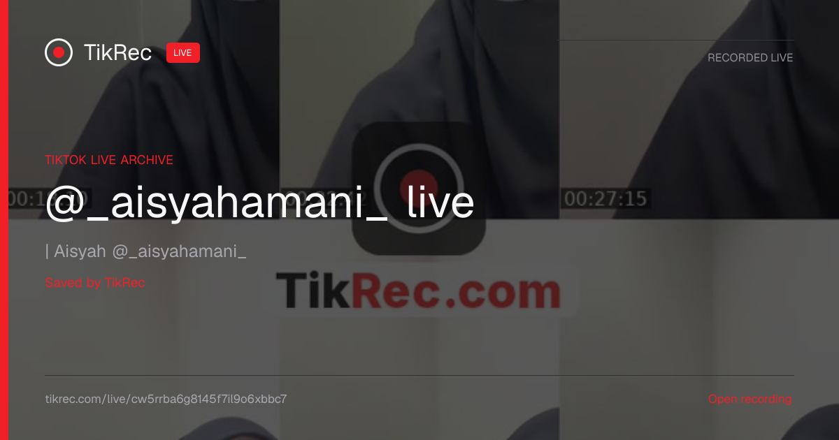 @_aisyahamani_ TikTok Live · 2026-10-21 02:06 UTC | TikRec