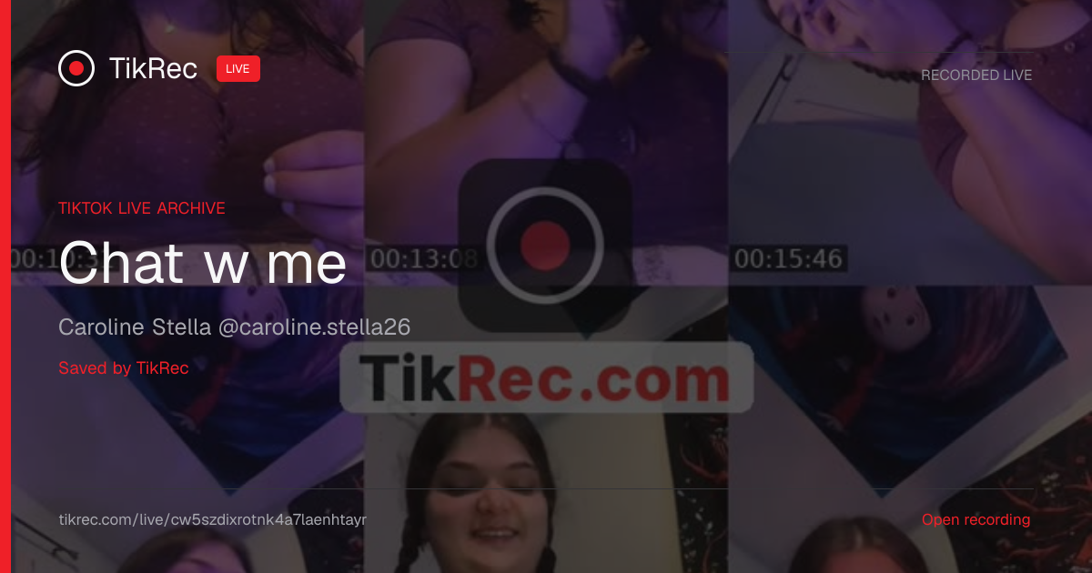 @caroline.stella26 TikTok Live · 2026-10-21 22:39 UTC | TikRec