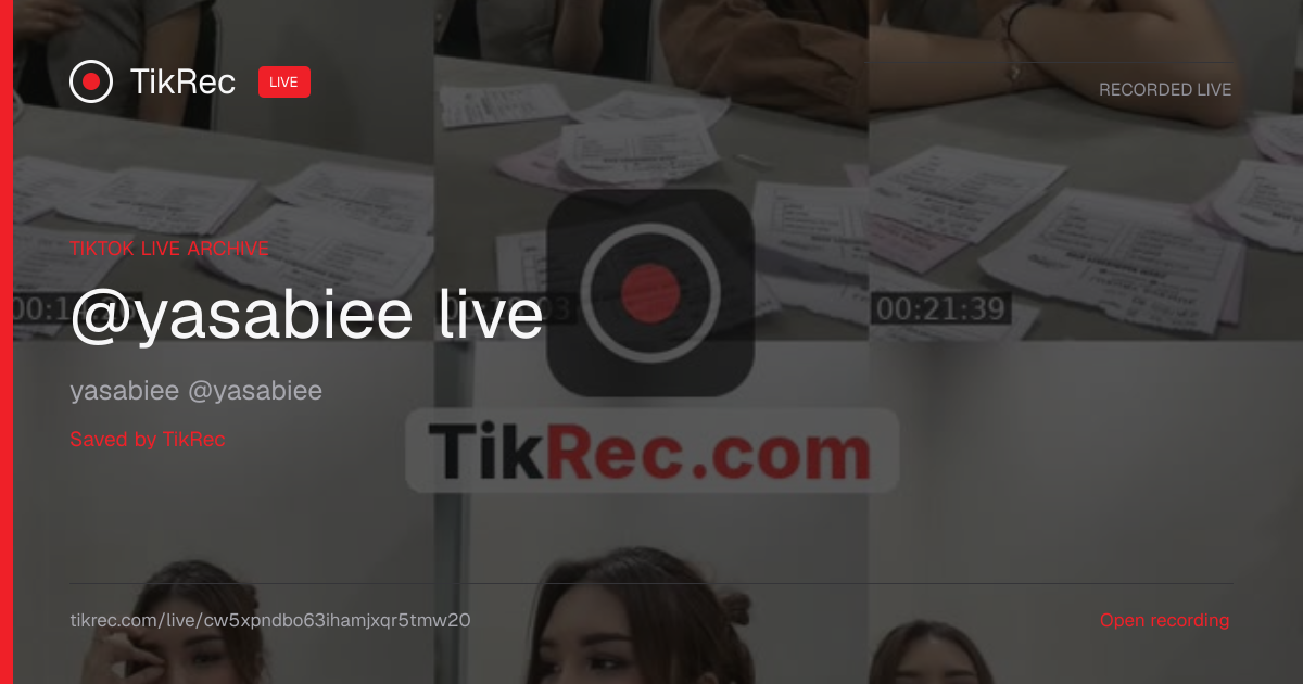 @yasabiee TikTok Live · 2026-10-25 06:06 UTC | TikRec