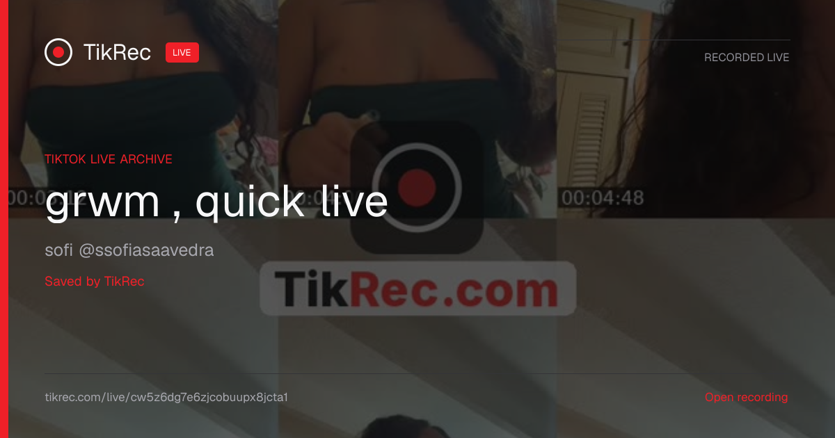 @ssofiasaavedra TikTok Live · 2026-10-26 23:30 UTC | TikRec