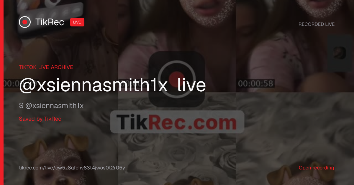@xsiennasmith1x TikTok Live · 2026-10-27 00:36 UTC | TikRec