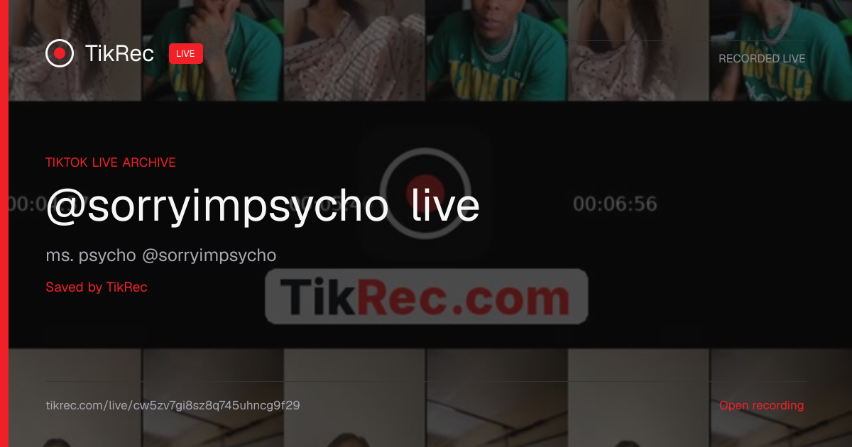 @sorryimpsycho TikTok Live · 2026-10-26 18:45 UTC | TikRec