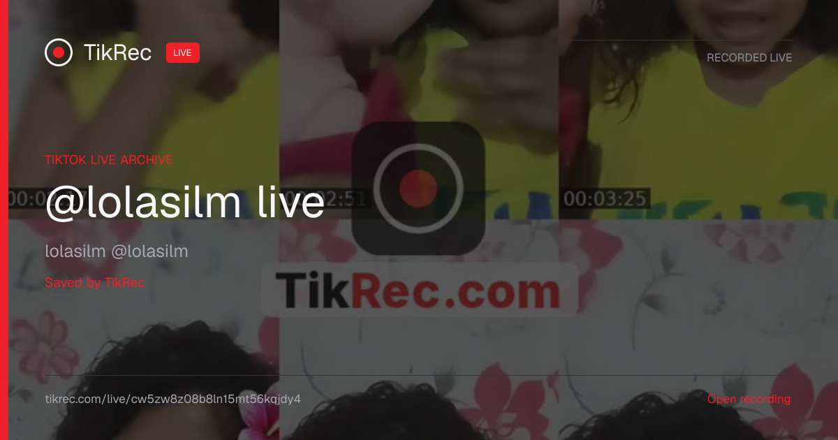 @lolasilm TikTok Live · 2026-10-26 19:14 UTC | TikRec