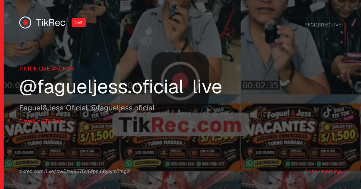 @fagueljess.oficial TikTok Live · 2026-10-26 19:15 UTC | TikRec